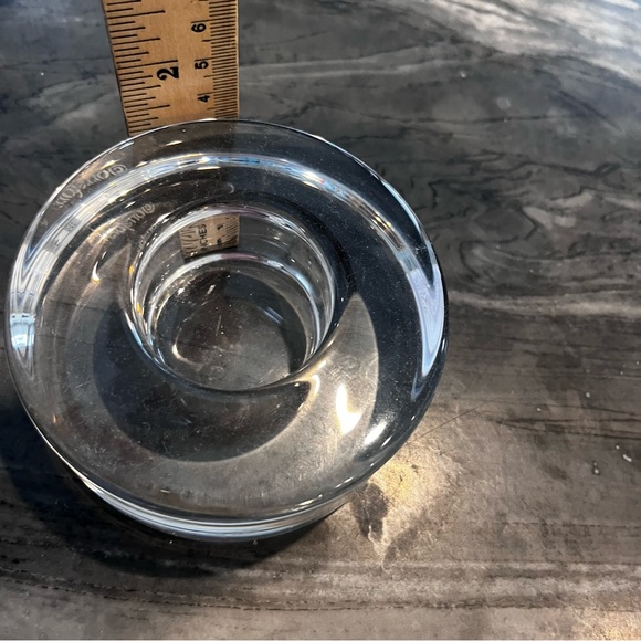 ORREFORS PUCK TEA LIGHT HOLDER  ART GLASS SWEDEN VOTIVE 3.75" DIAMETER 1.5" TALL - Picture 4 of 8